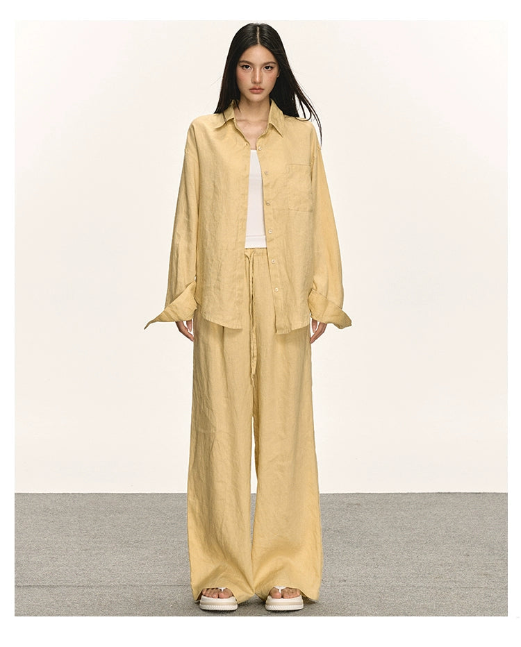 Anna Aneae Sunscreen Shirt Jacket Wide-leg Pants Two-piece Set