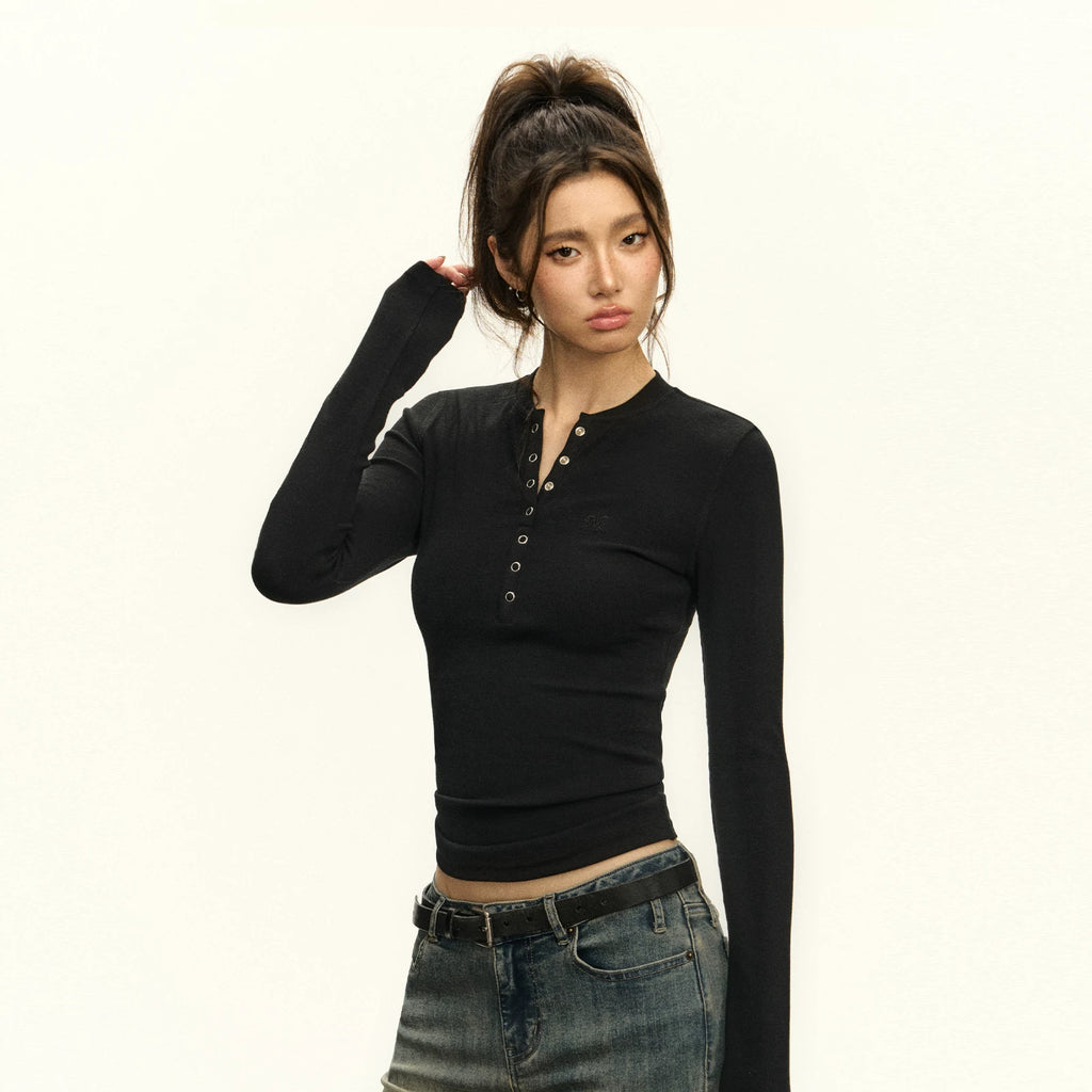 Ariseism Henry Collar Versatile Slim Sleeve