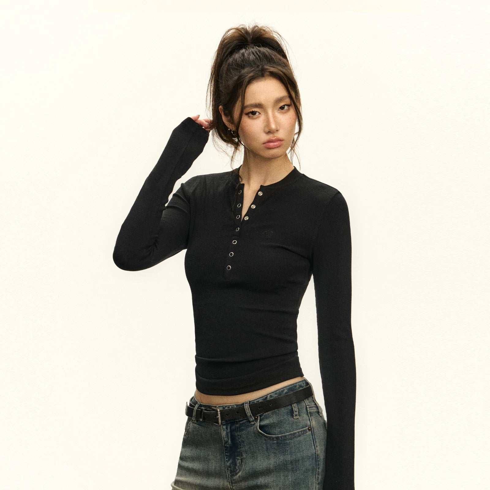 Ariseism Henry Collar Versatile Slim Sleeve