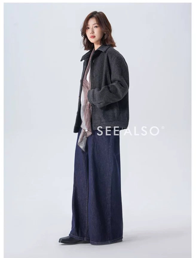 SEE ALSO Slack Silhouette Warm Woolen Jacket
