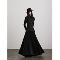 INDULGE Leather Fake Two-piece Pleated Waist Dress