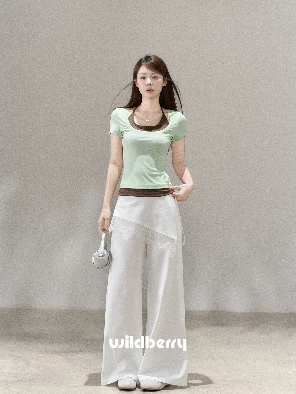Wildberry High Waist Casual Fart Curtain Pants