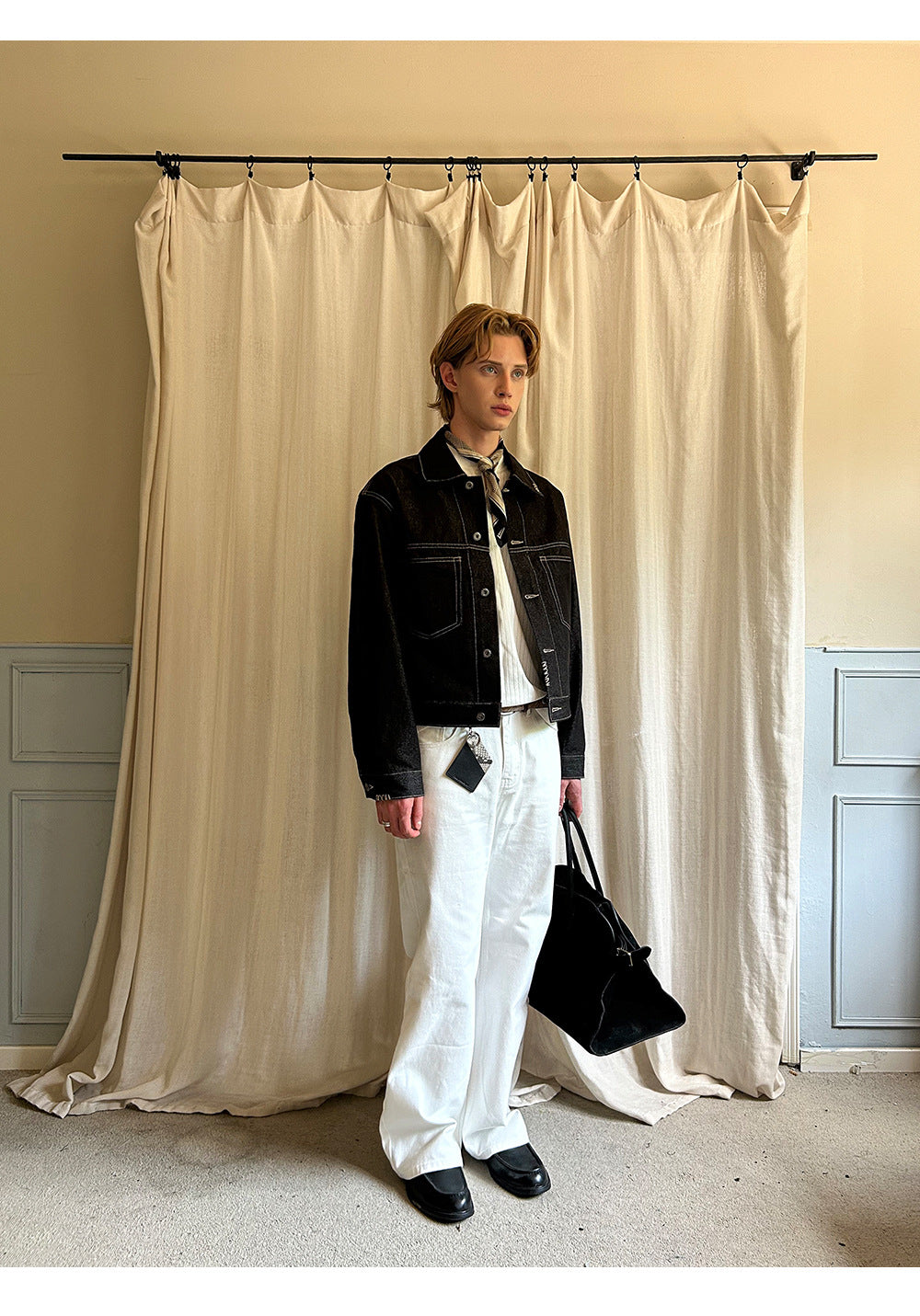 EME Vintage Lapel Denim Suit Jacket