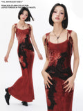 YEDM Retro Slim-fit Suspender Fishtail Dress