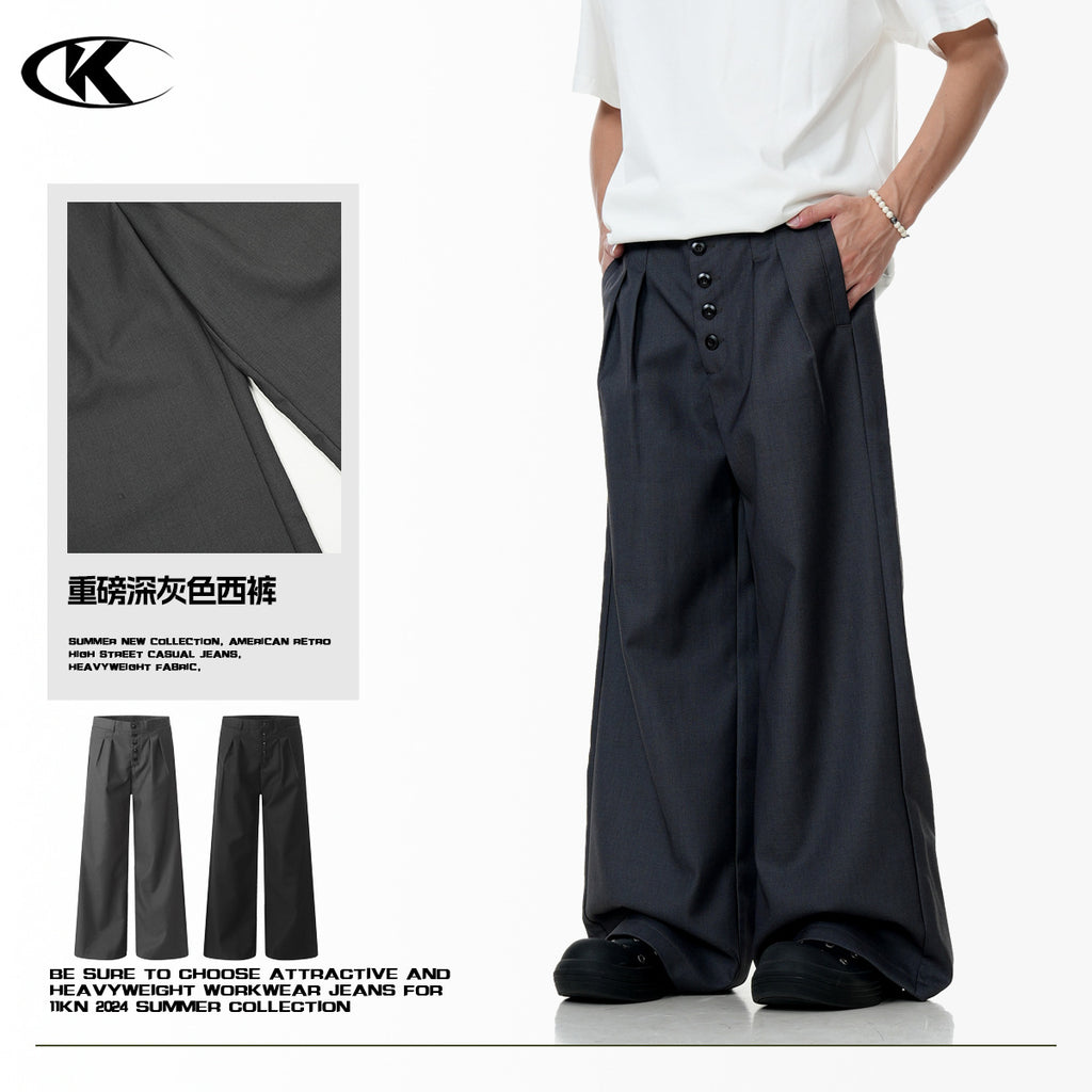 11KN layered drape breasted trousers