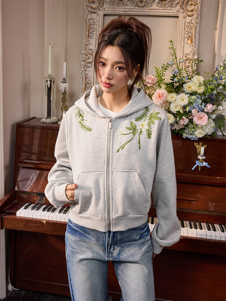 Harshandcruel Chinese floral wreath embroidered HACR Hoodie