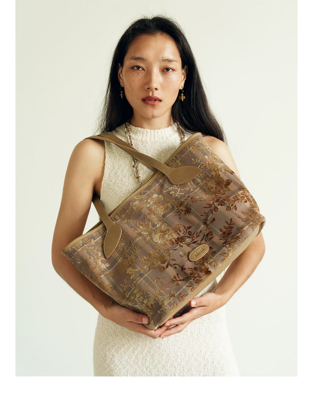 LOSEA Lu Xi All Things Grow Tie-dye flocking large-capacity tote bag