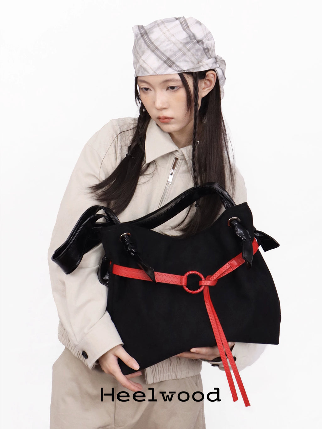Heelwood Contrast Shoulder Large Capacity Tote Bag