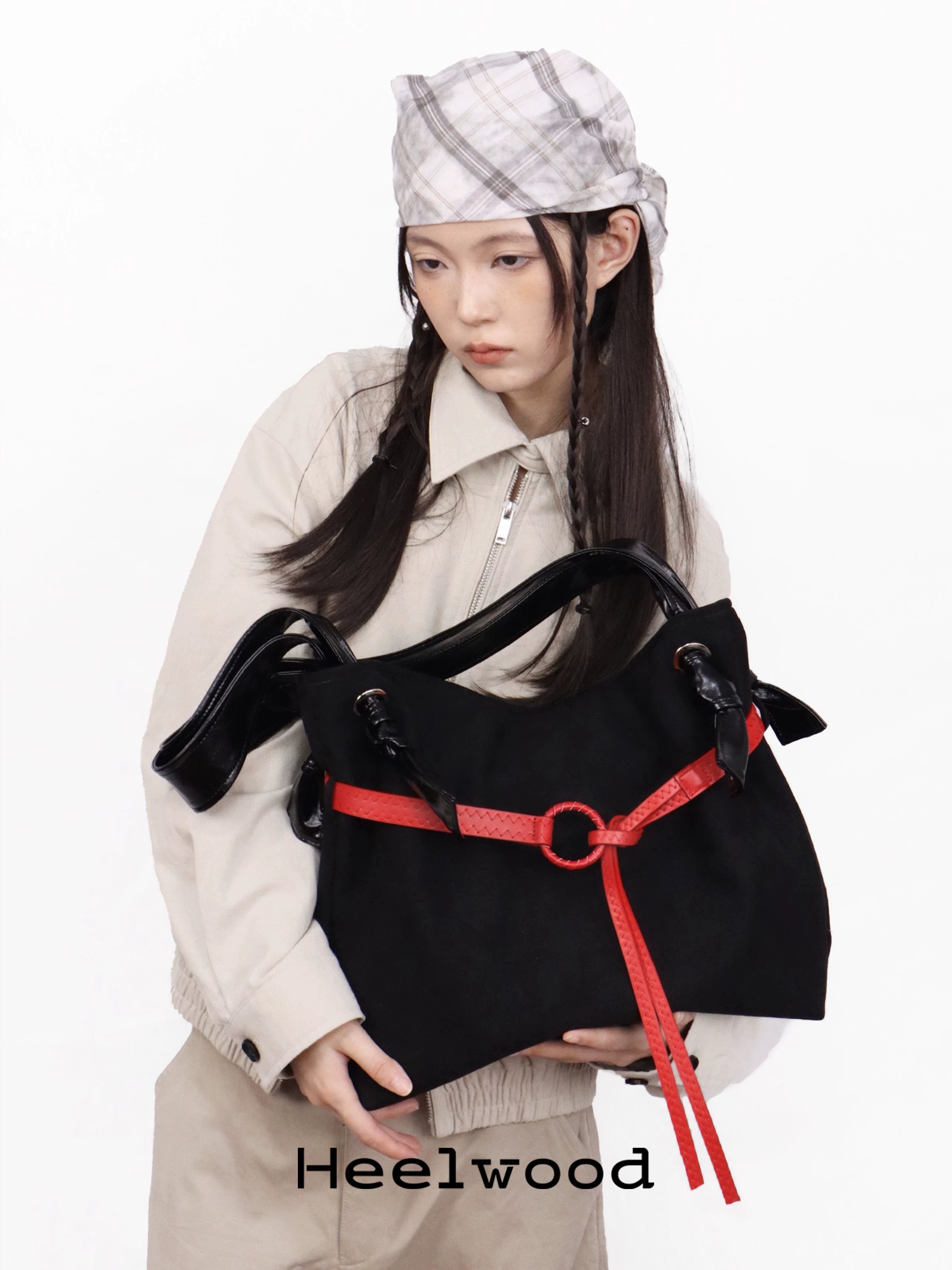 Heelwood Contrast Shoulder Large Capacity Tote Bag