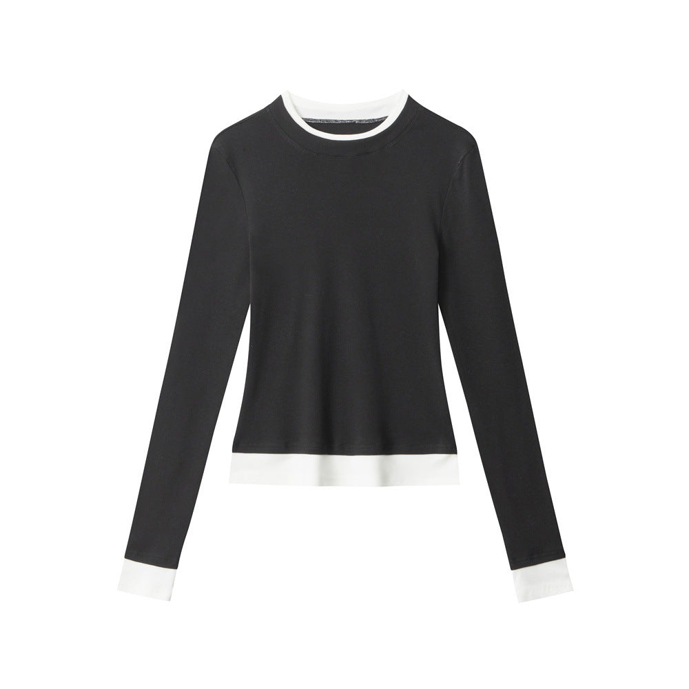 Nariele Contrast Color Slim Skinny Long Sleeves