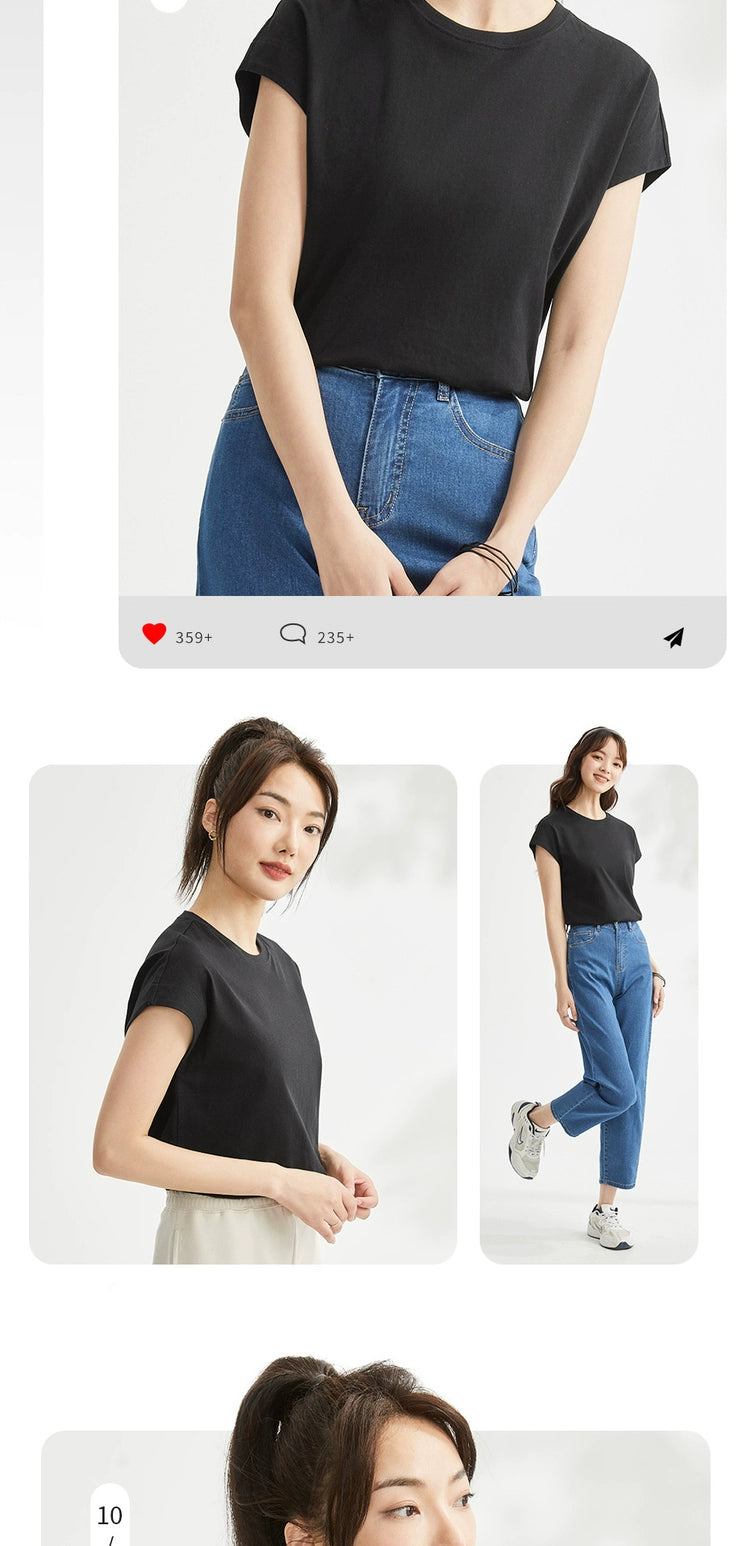 Giordano Cotton Temperament Round Neck Casual Tee