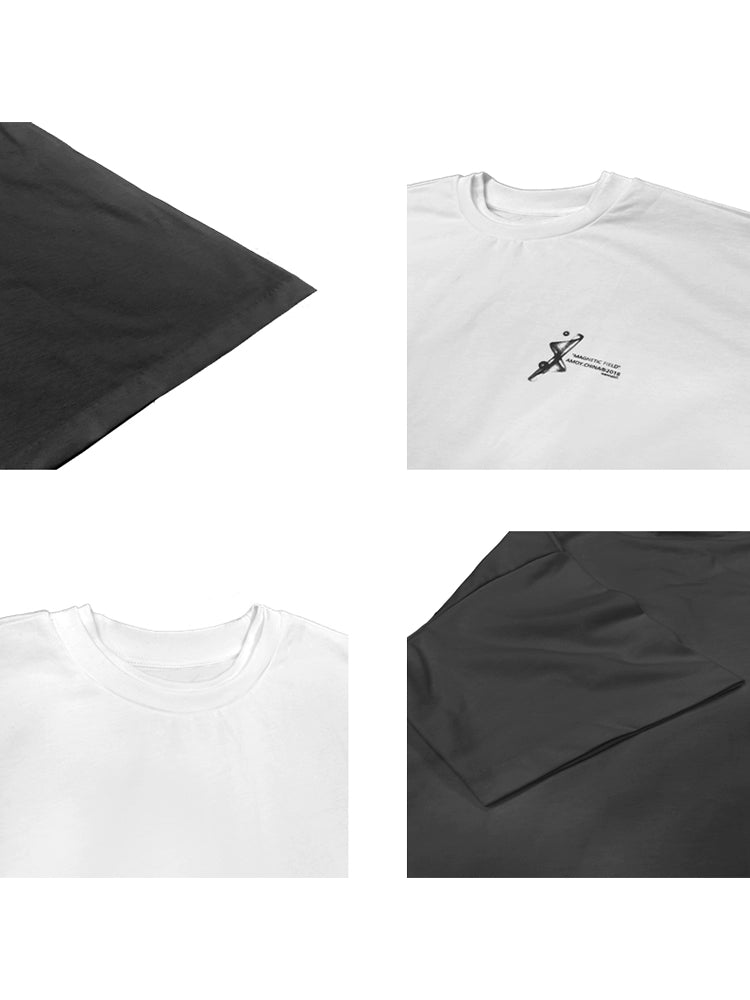 WANNA LAB "quantum Hourglass" Double Neckline Hidden Needle Process Tee
