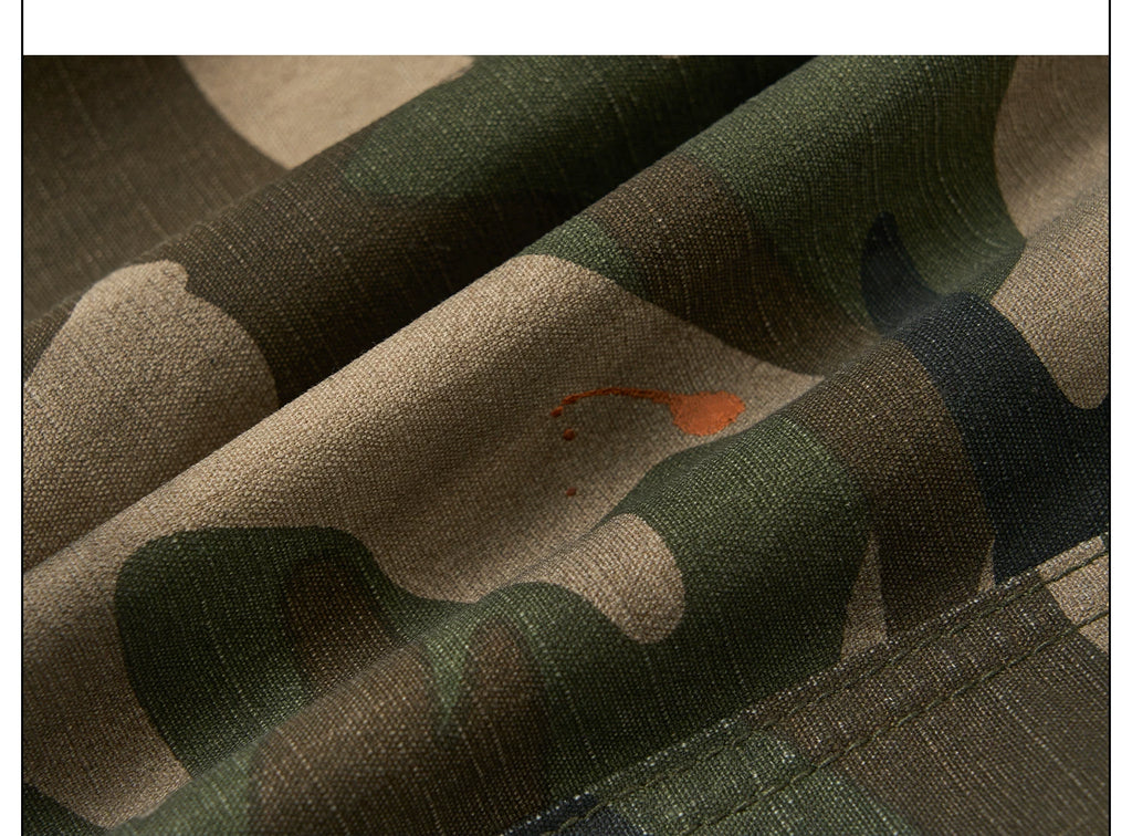 SAXGENWON Ink Splashing Camouflage Loose Tooling Shorts