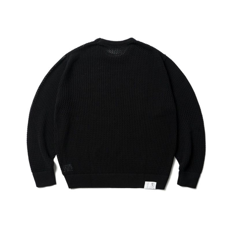SUPERTOFU Ribbed Hem Hollow Knitted Sweater