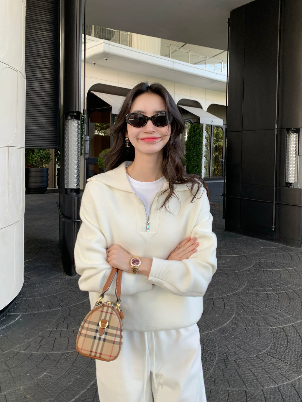 Pusumede Loose Thermal Lapel Knitted Sweater
