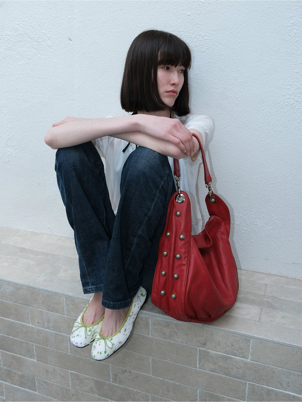 Maltelle Round Head Bow One-pedal Soft-soled Flats