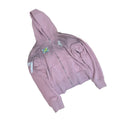 URRRGE Embroidered Cracked Print Hooded Zip-up Sweater