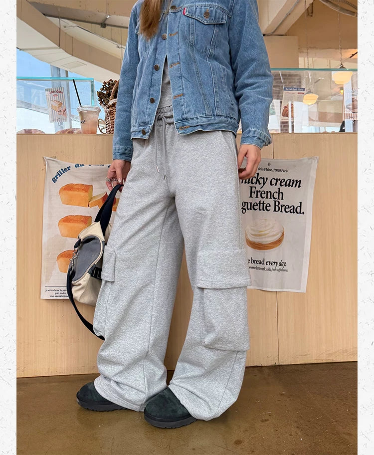 CCYE Terry Straight Loose Casual Wide-leg Pants