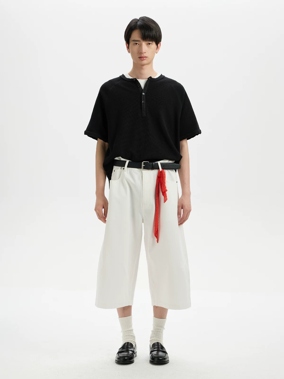 BUTTBILL Simple and Versatile Loose Casual Cropped Pants