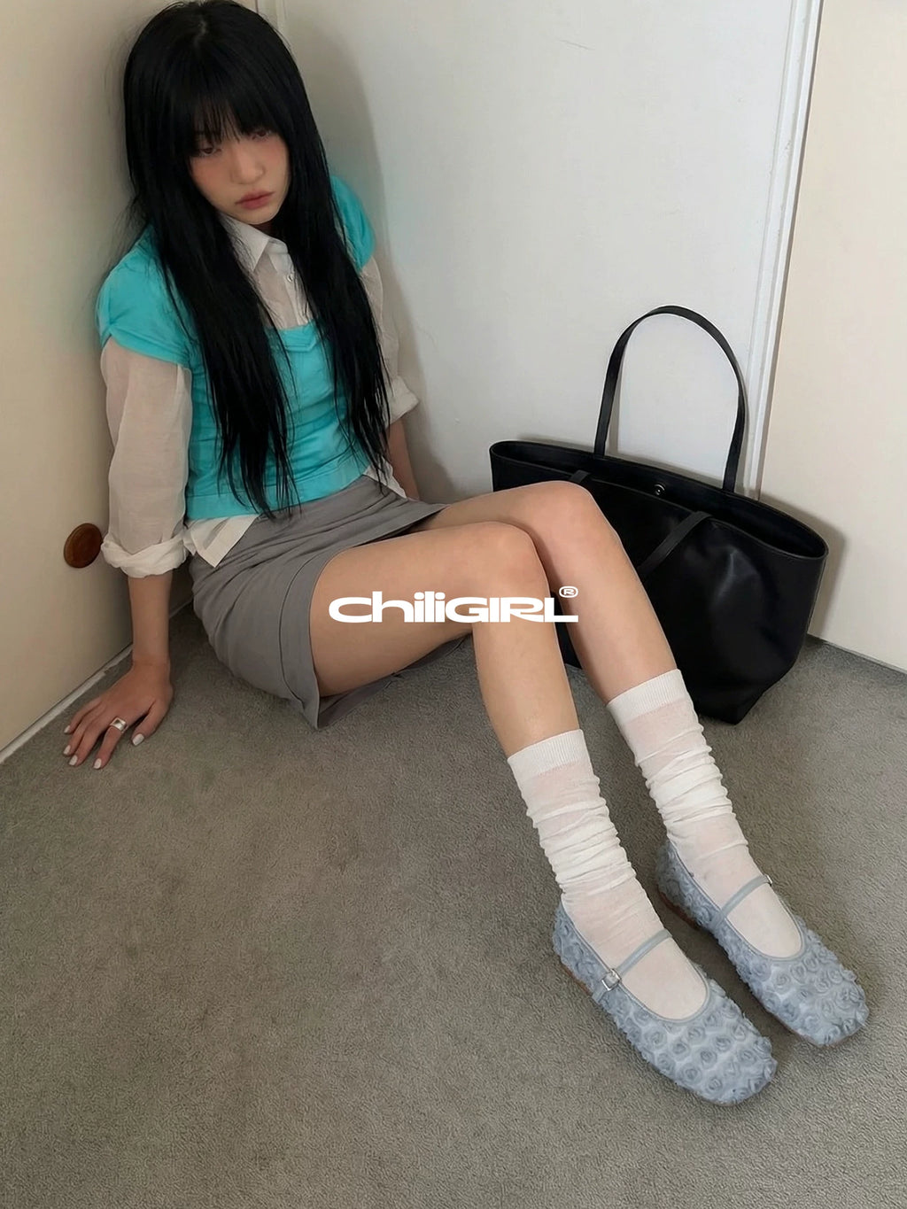 CHILIGIRL One-word Buckle Strap Flat-soled Shoes