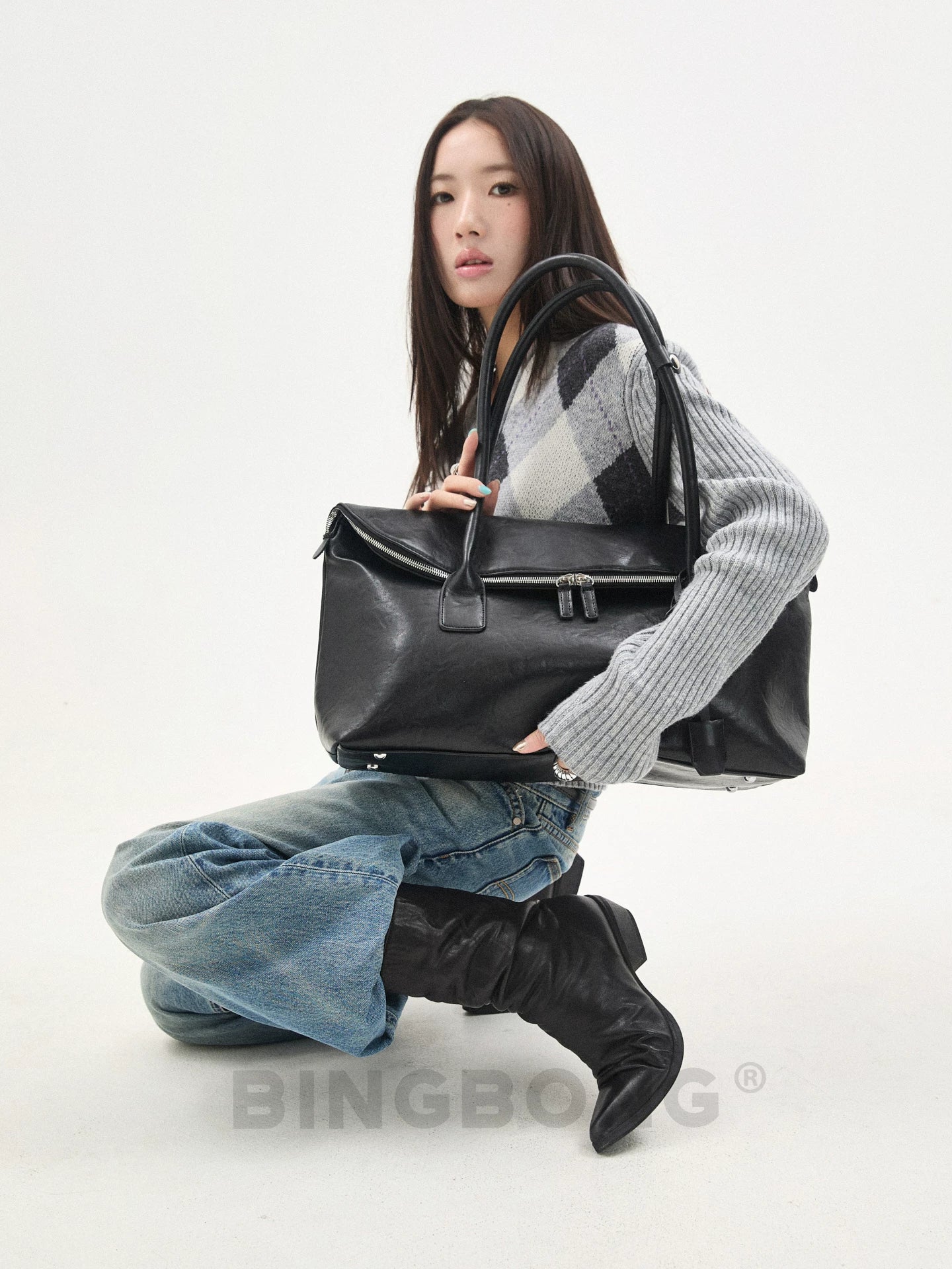 BINGBONG Simple Long-handled Shoulder Tote Bag