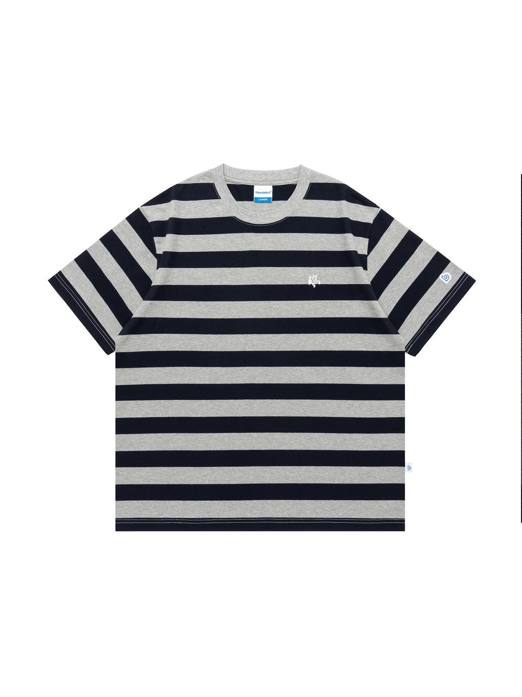 BENT IDEA Wide Striped Crew Neck Casual Tee