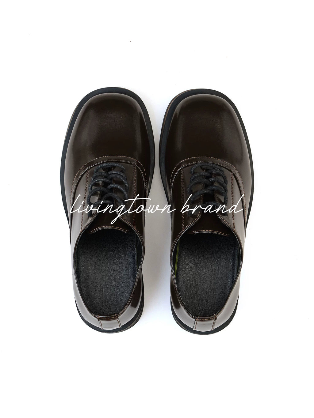 LIVINGTOWN Simple Niche Round Head Leather Shoes