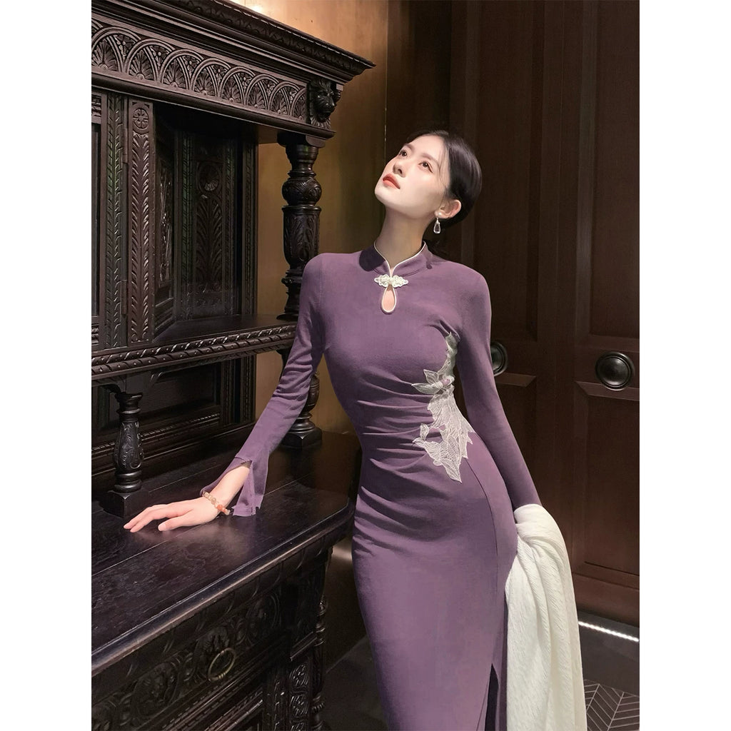 ZIHE Thickened Long Sleeve Knit Dress