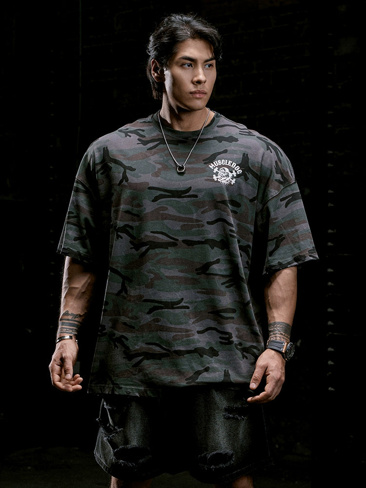 Muscle Dog Military Style Camouflage Sports and Leisure Tee