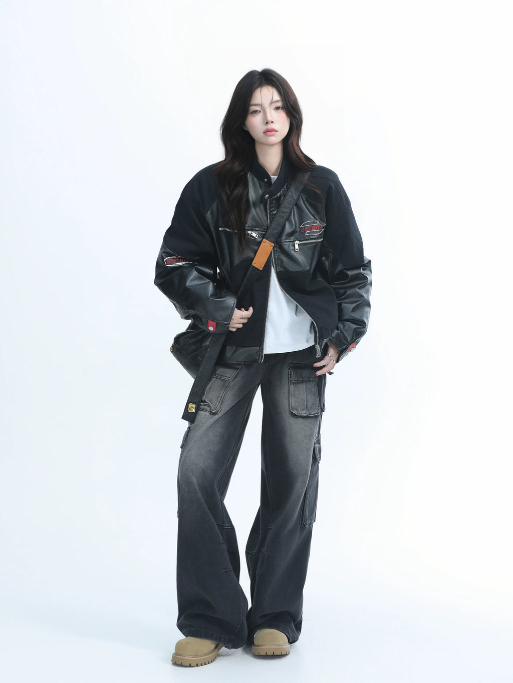 Zuocisankon Vintage Thickened Leather Jacket