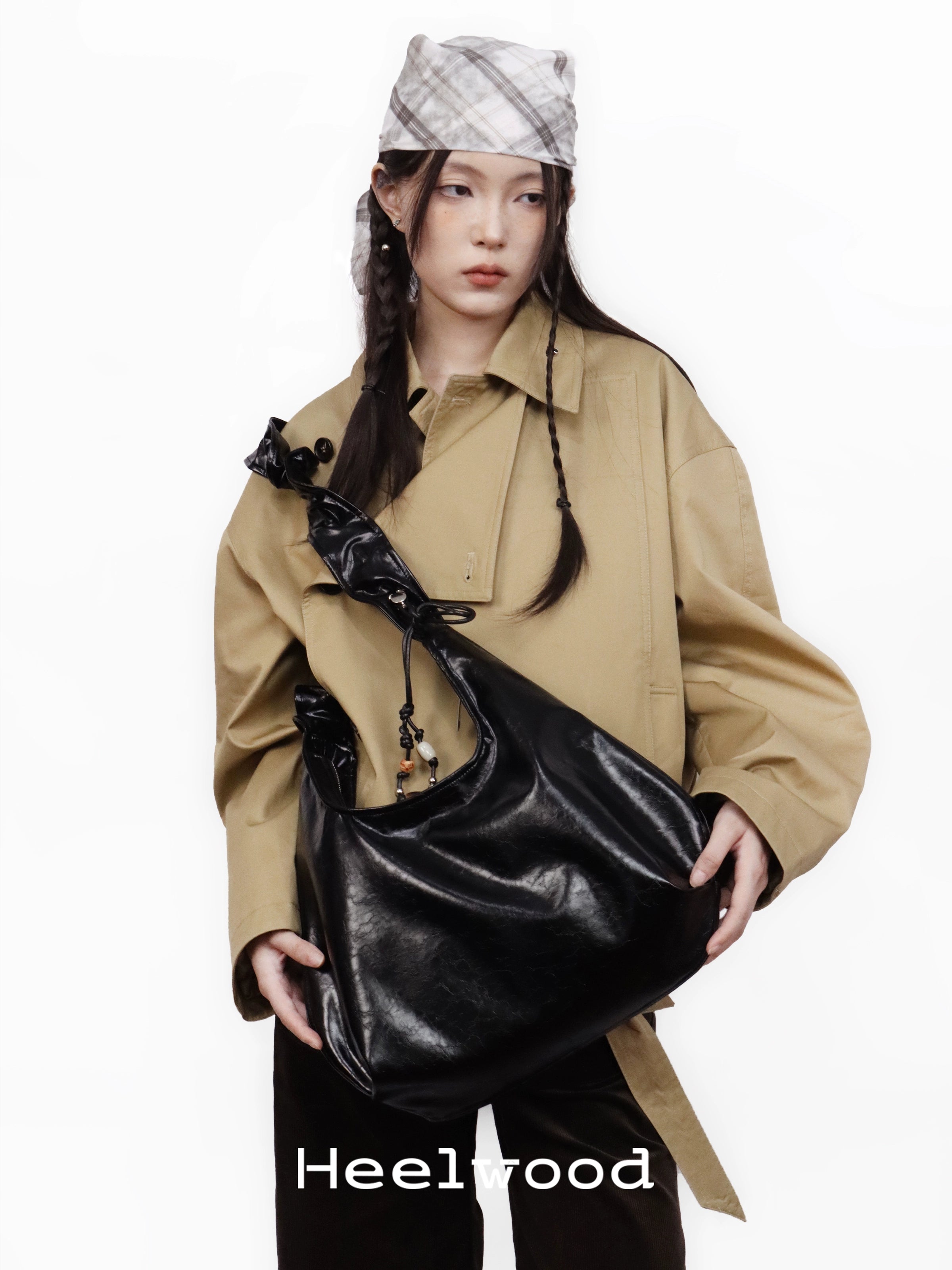 Heelwood Pleated Tote Shoulder Messenger Bag