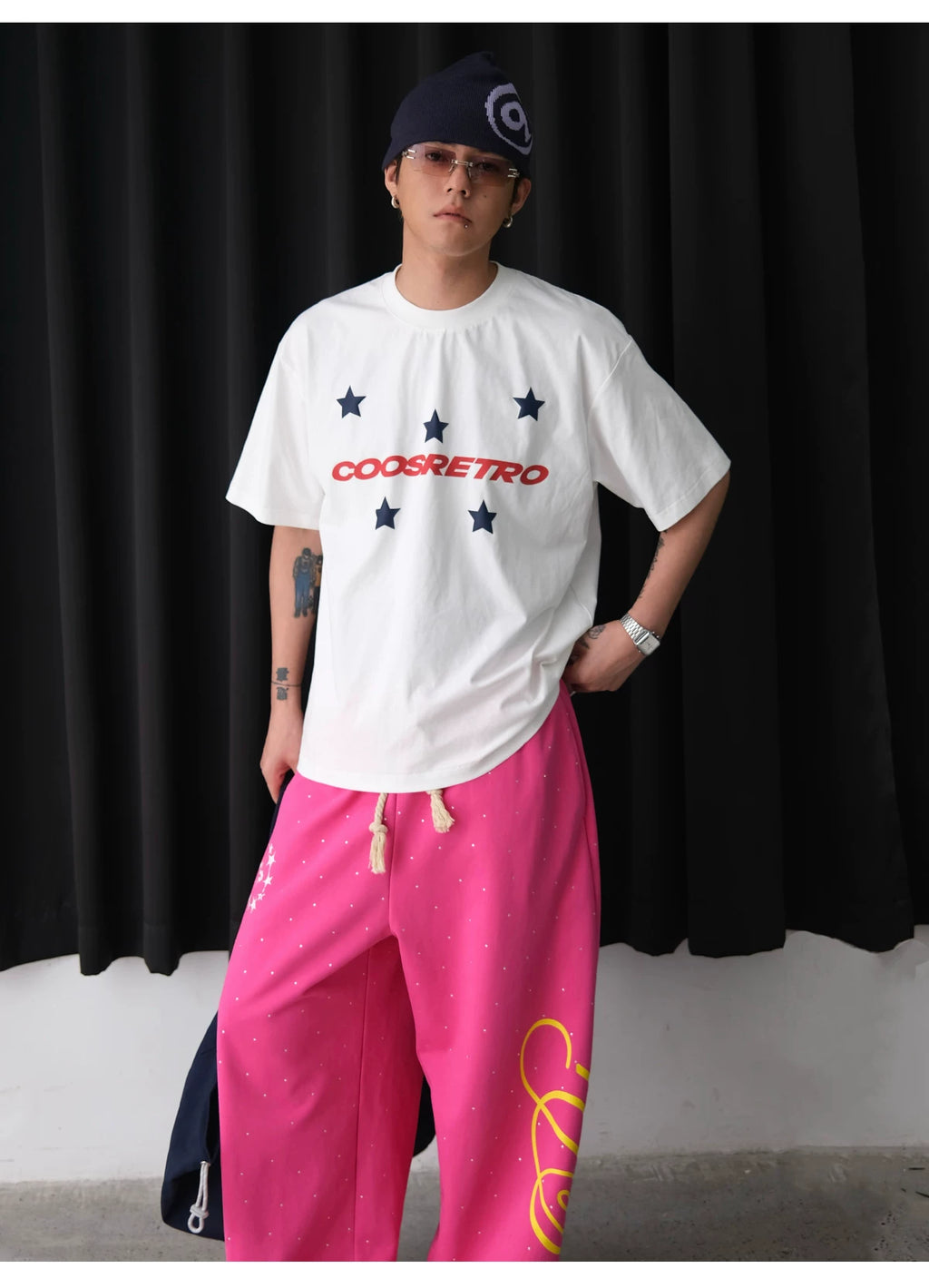 CoosRetro Quick Drying Cooling Loose Letter Printed Tee