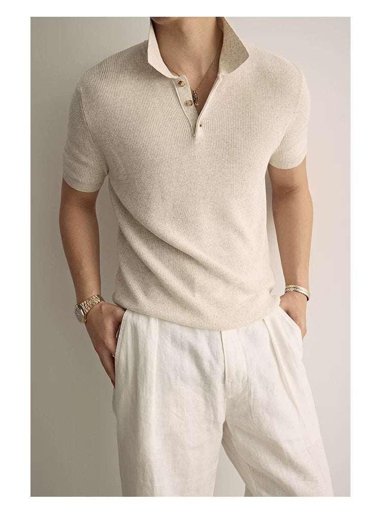 SEE ALSO Loose Cotton and Linen Knitted Polo Shirt