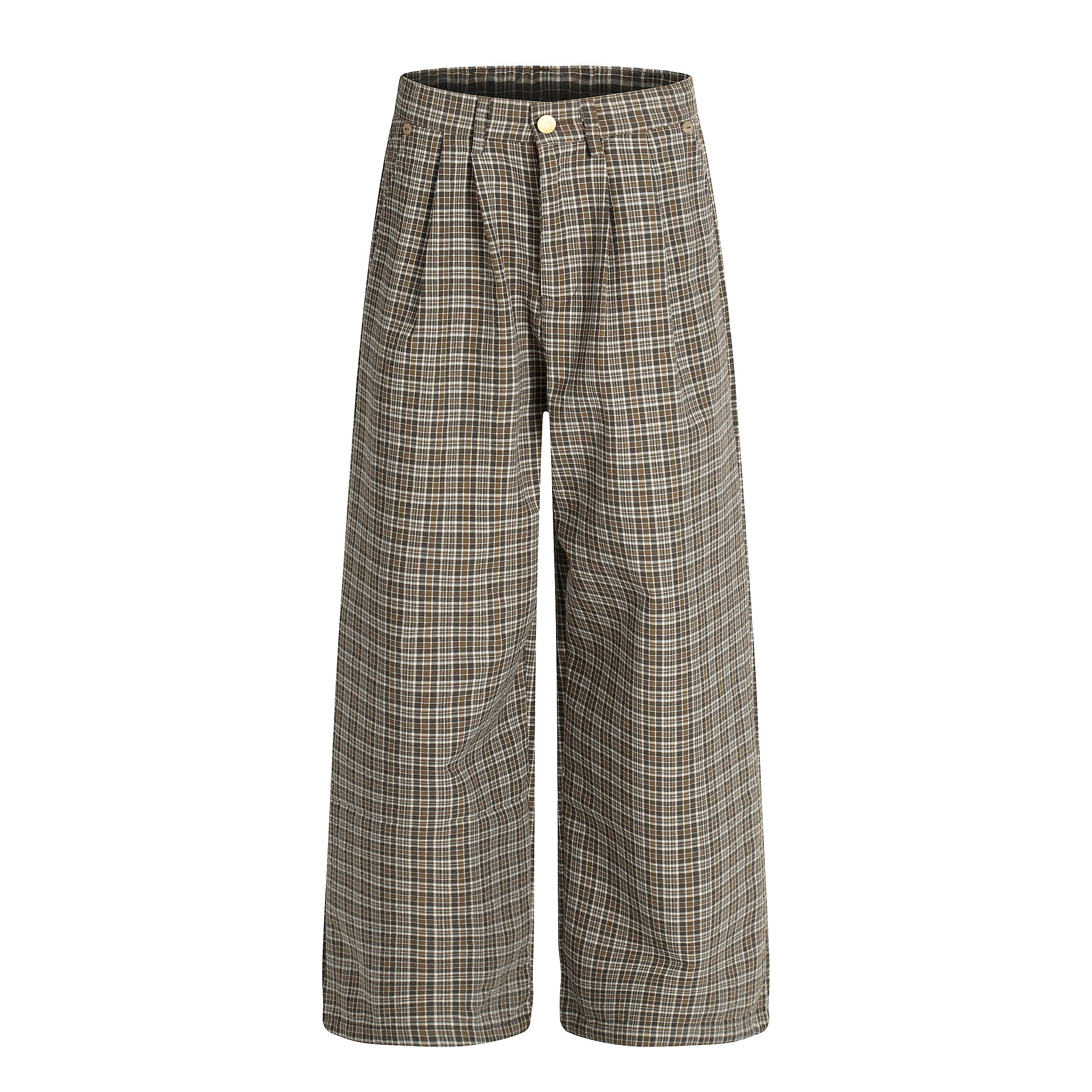MADWITCH Vintage Pleated Plaid Slacks