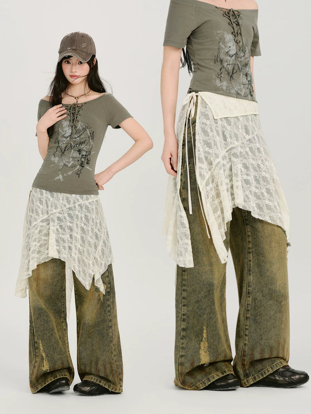 Girlyhalo Casual Irregular Fart Curtain