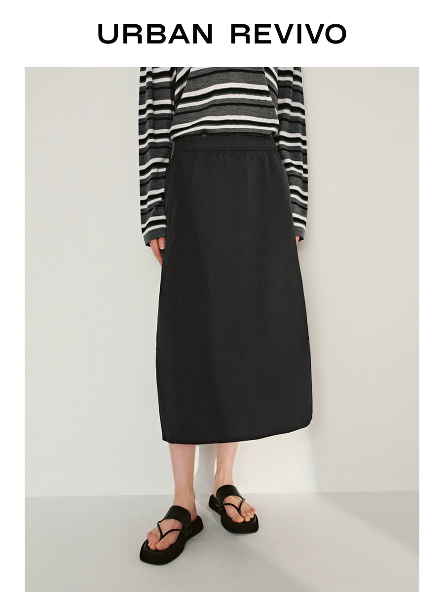 URBAN REVIVO Simple Casual Elastic Waist Super Loose Skirt