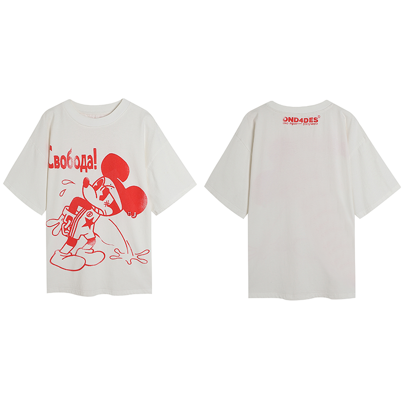 DND4DES Hot Drill Spoof Mickey Print Tee