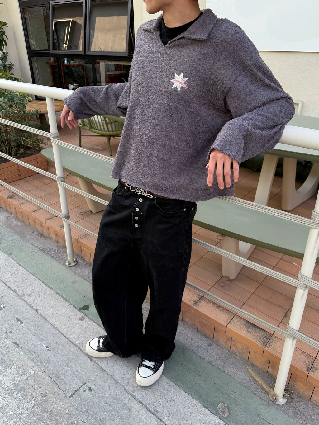 CENSMADE Year of The Horse Limited Embroidery Polo Lapel Knit Sweater