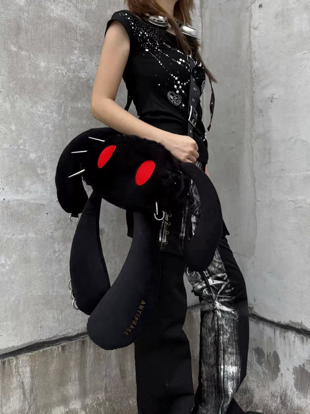 Antiphase Punk Rabbit Four-eared Rabbit Enlarged Version Multi-back Bag