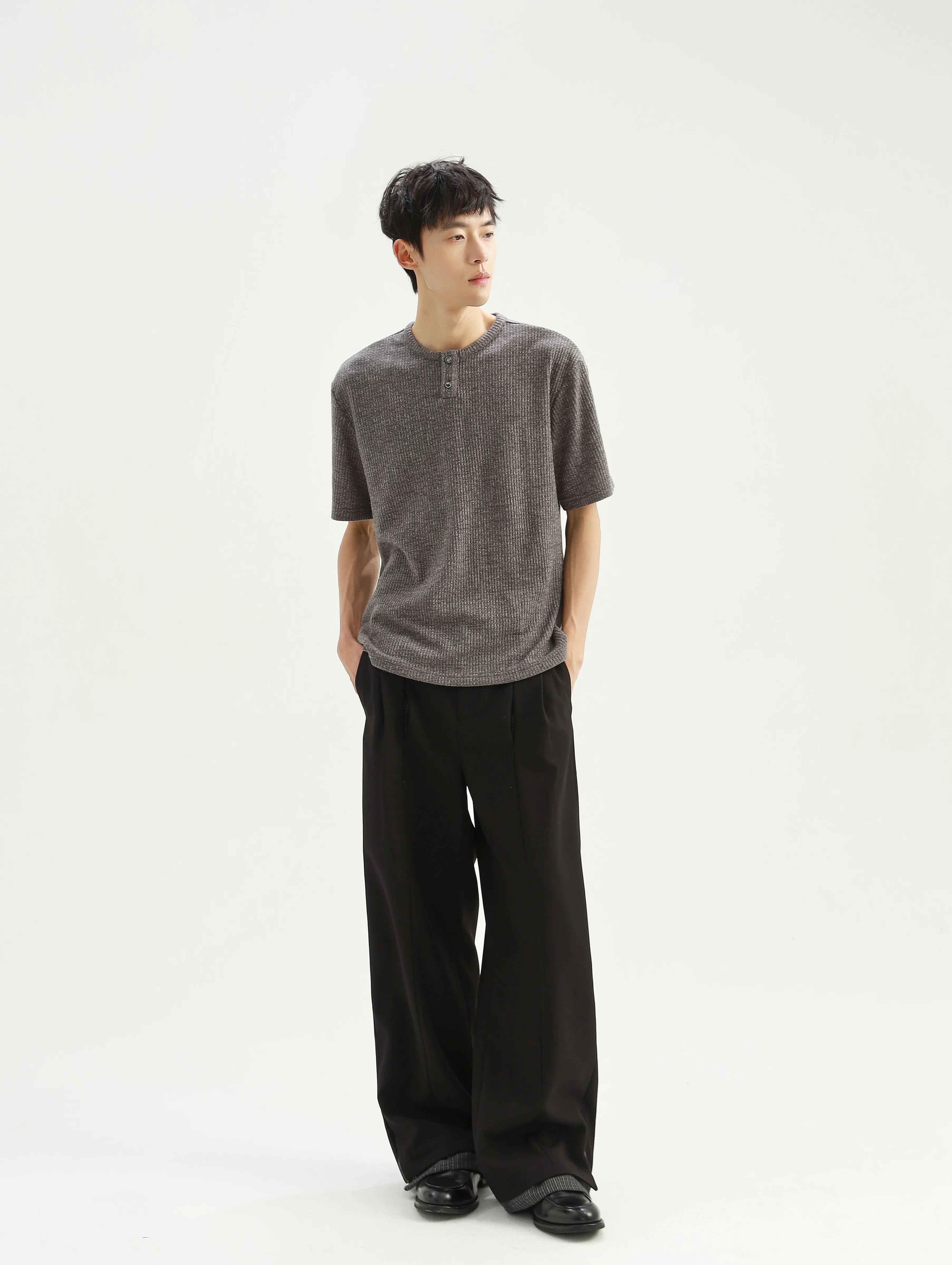 Stay the Night Romagna Henry Neck Loose Casual Simple T-Shirt