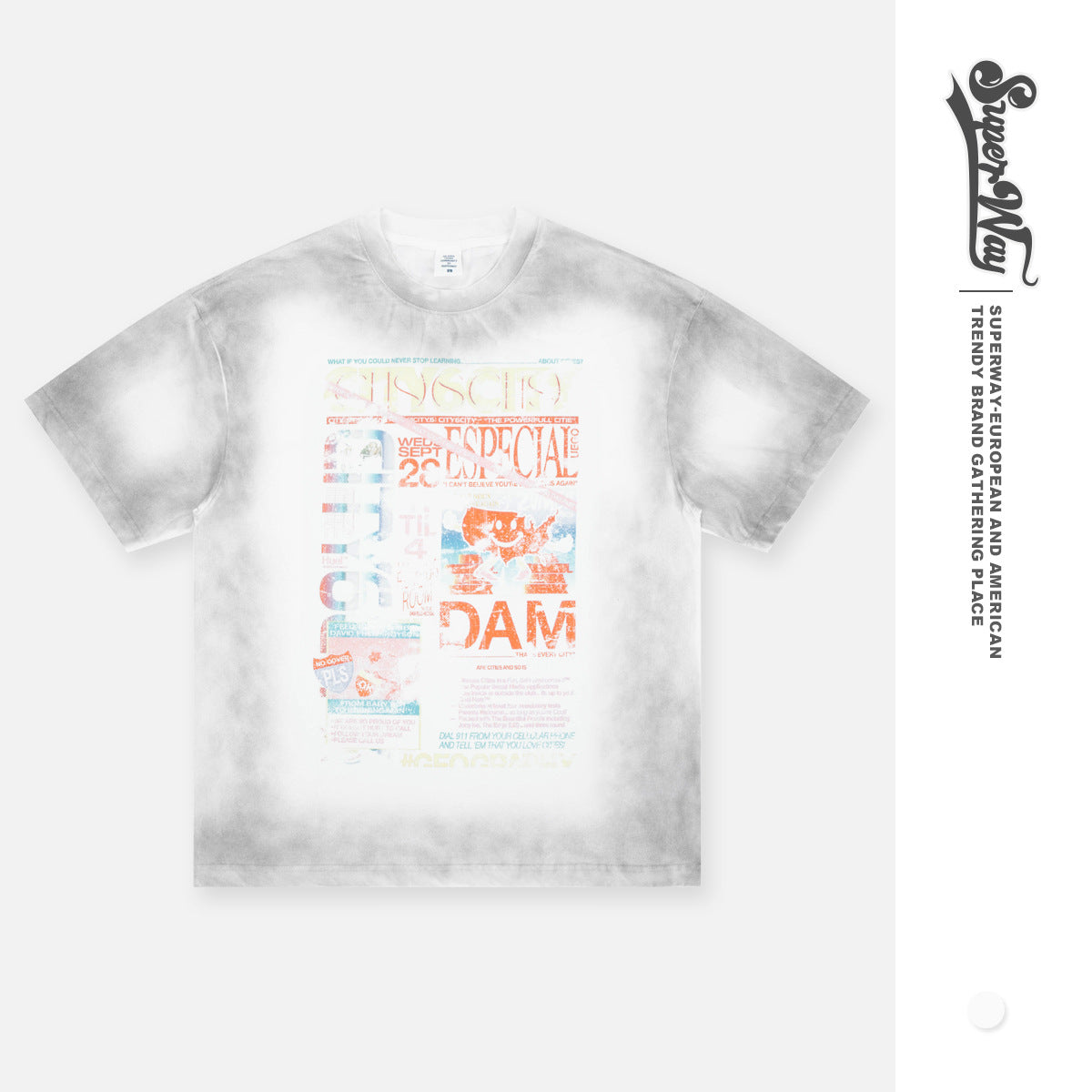 SUPER WAY Gradual Change of Old Loose Tee