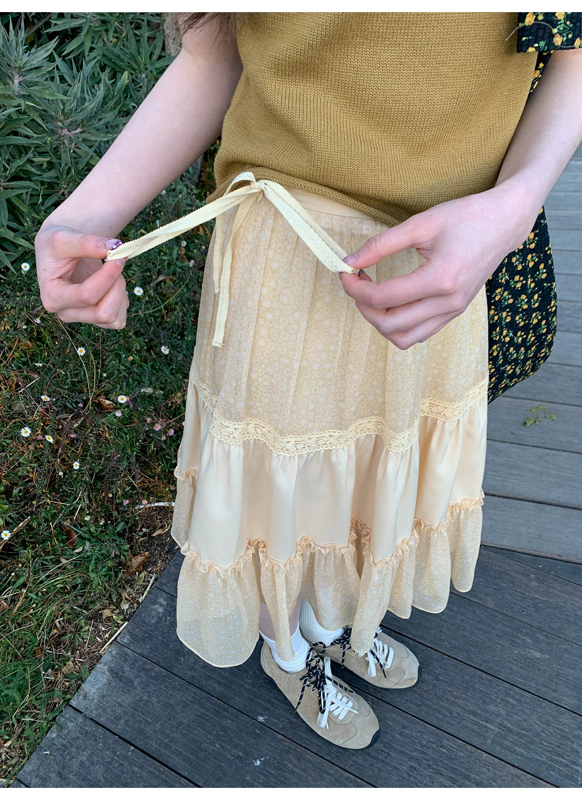 KANO Chiffon Three-dimensional Splicing Skirt
