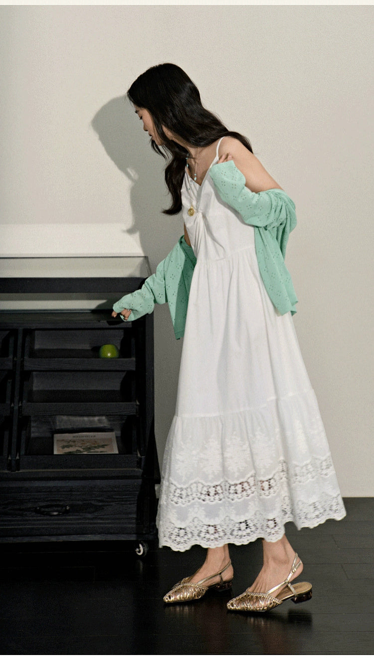 Kuose Color Hollow Short Knitted Sweater