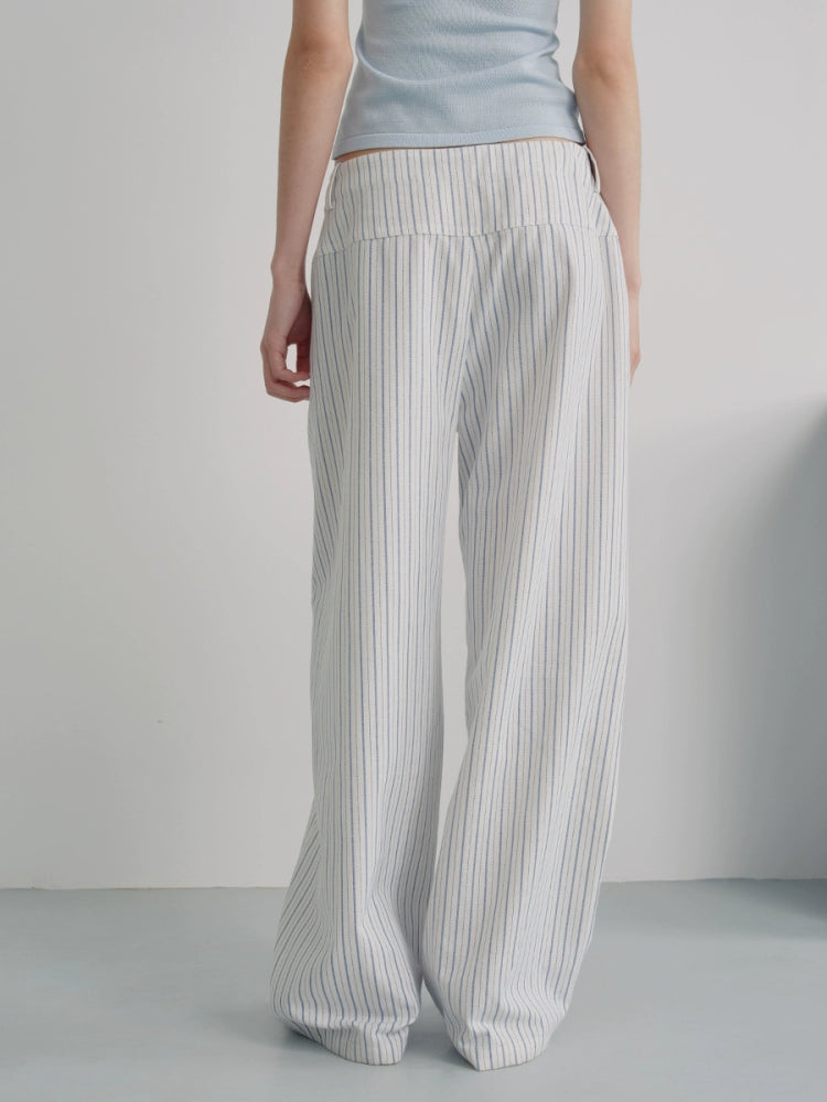 JCAESAR Striped Drawstring Versatile Casual Pants