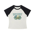 RPB BRAND Straight Shoulder Contrast Color Ragglar Sleeve Slim Tee