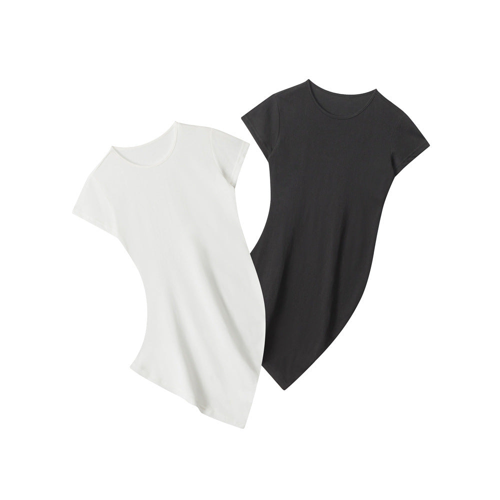 Nariele Slim Skinny Hip Wrap Short Sleeve Tee
