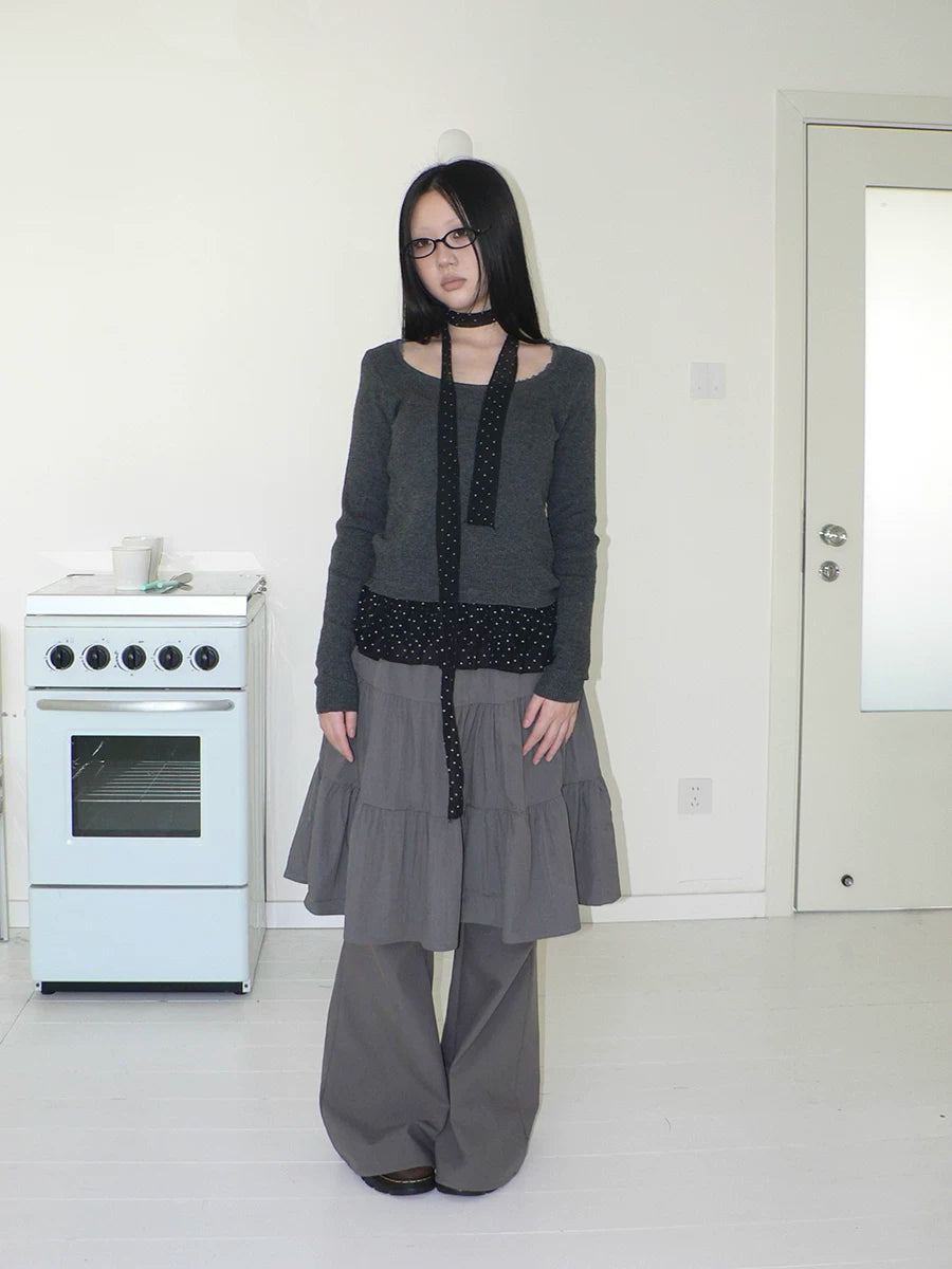 ANG: Project Retro Drape Thin Fake Two-piece Culottes