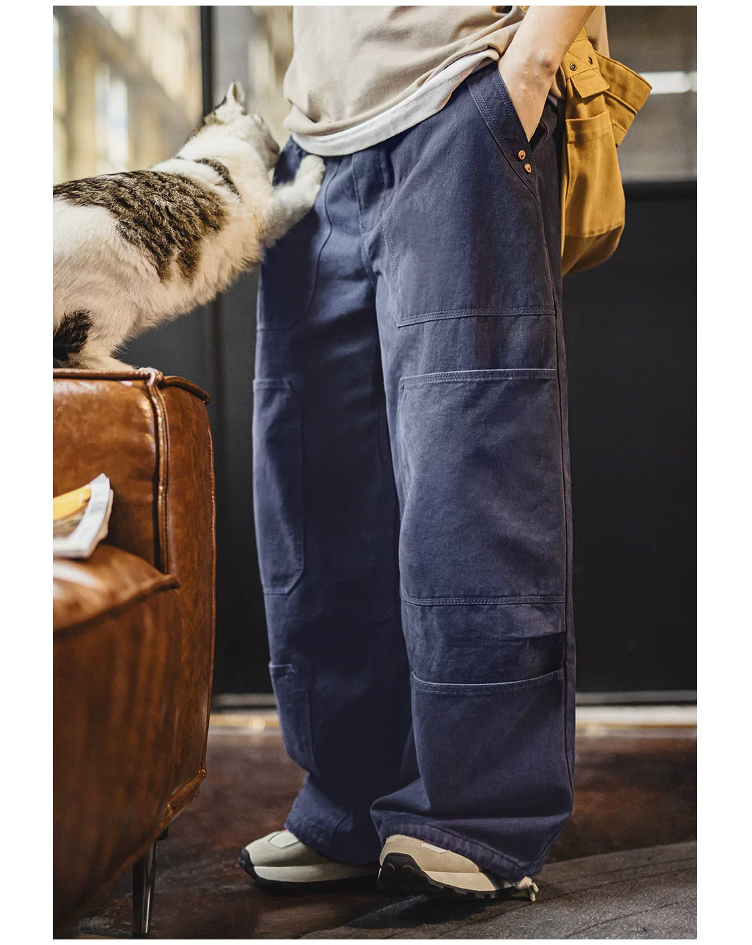 Madden Vintage Multi-Pocket Cotton Wide Leg Logging Pants