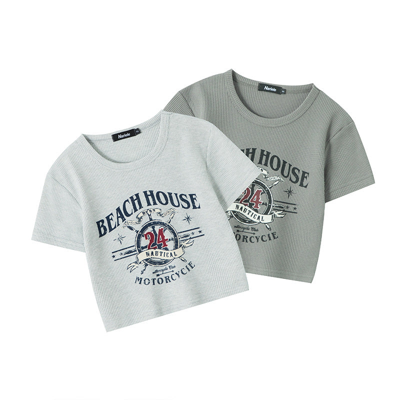 Nariele Waffle Retro Babes Crew Neck Tee