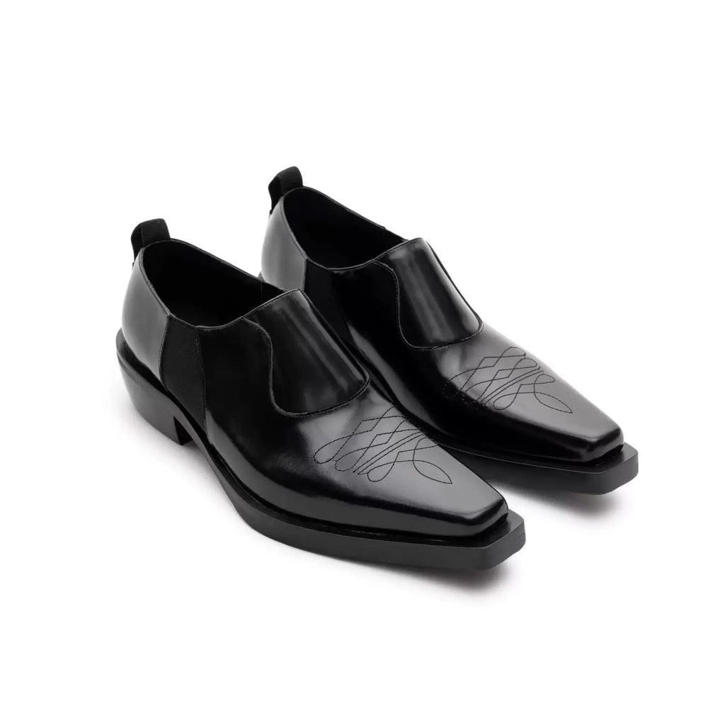 CONP Flower and Grass Embroidered Casual Leather Shoes